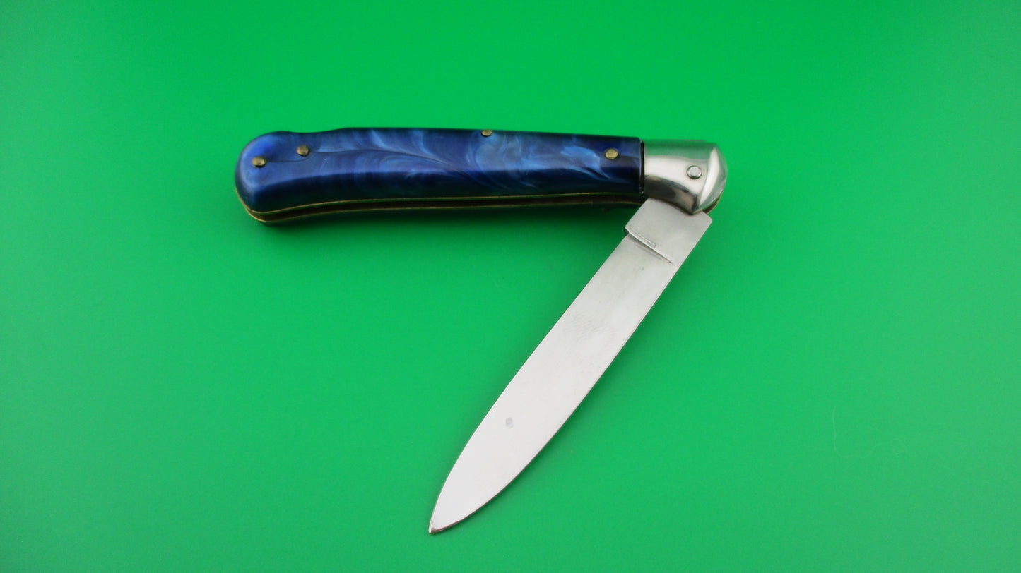 Rostfrei 20cm Italian Birds head Blue Pearlex lockback automatic knife