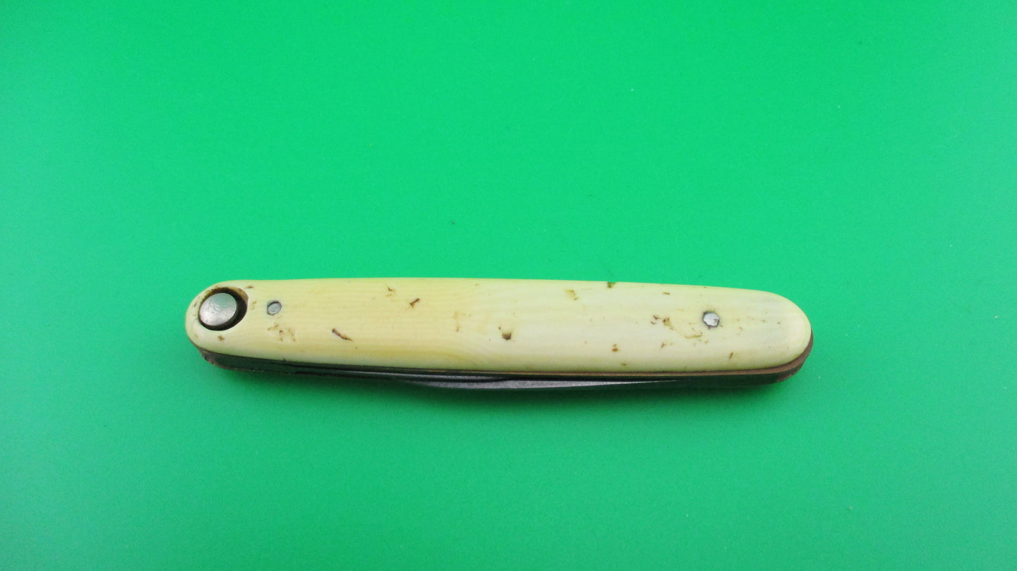 Press Button Knife Co medium double Ivory Celluloid Antique automatic knife