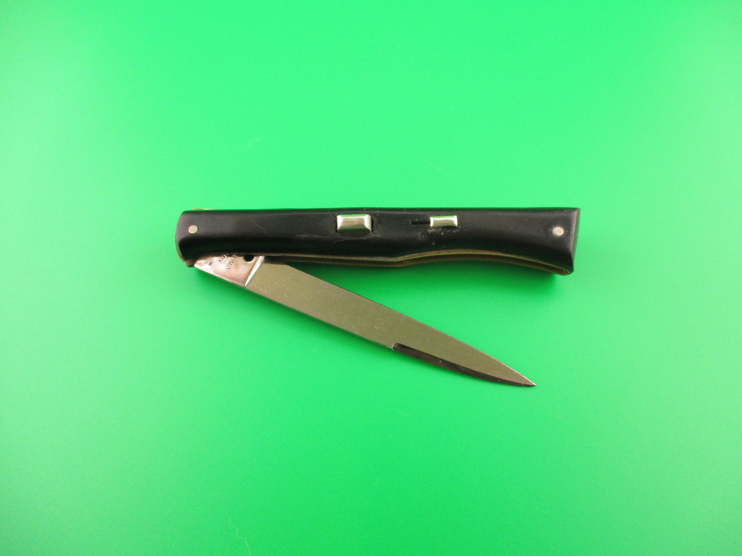 MADE ITALY INOX 21cm Italian Ackermannchen Style Black lockback automatic knife