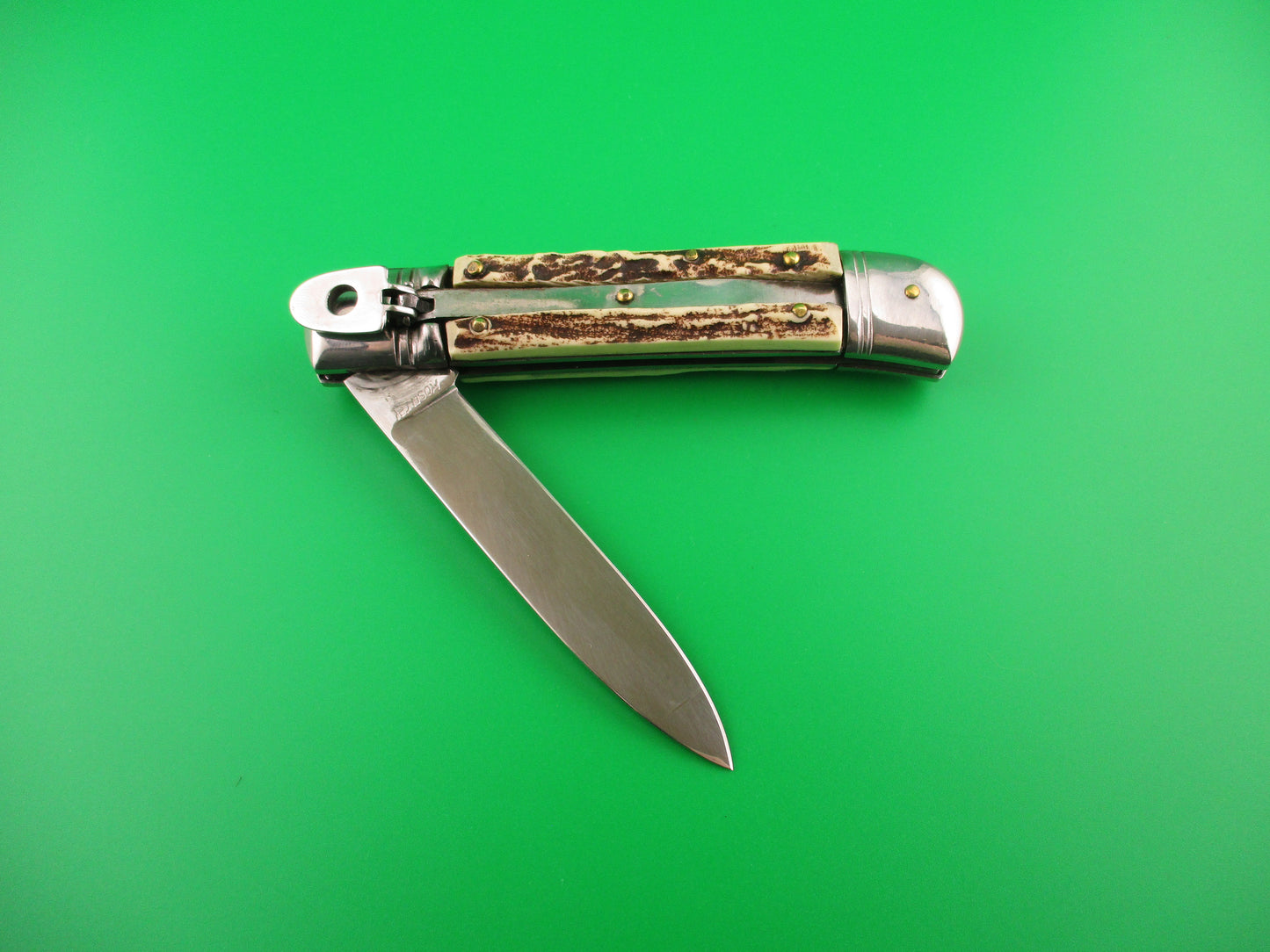 Rostfrei OTHELLO 20cm Italian Faux Stag lever vintage automatic knife