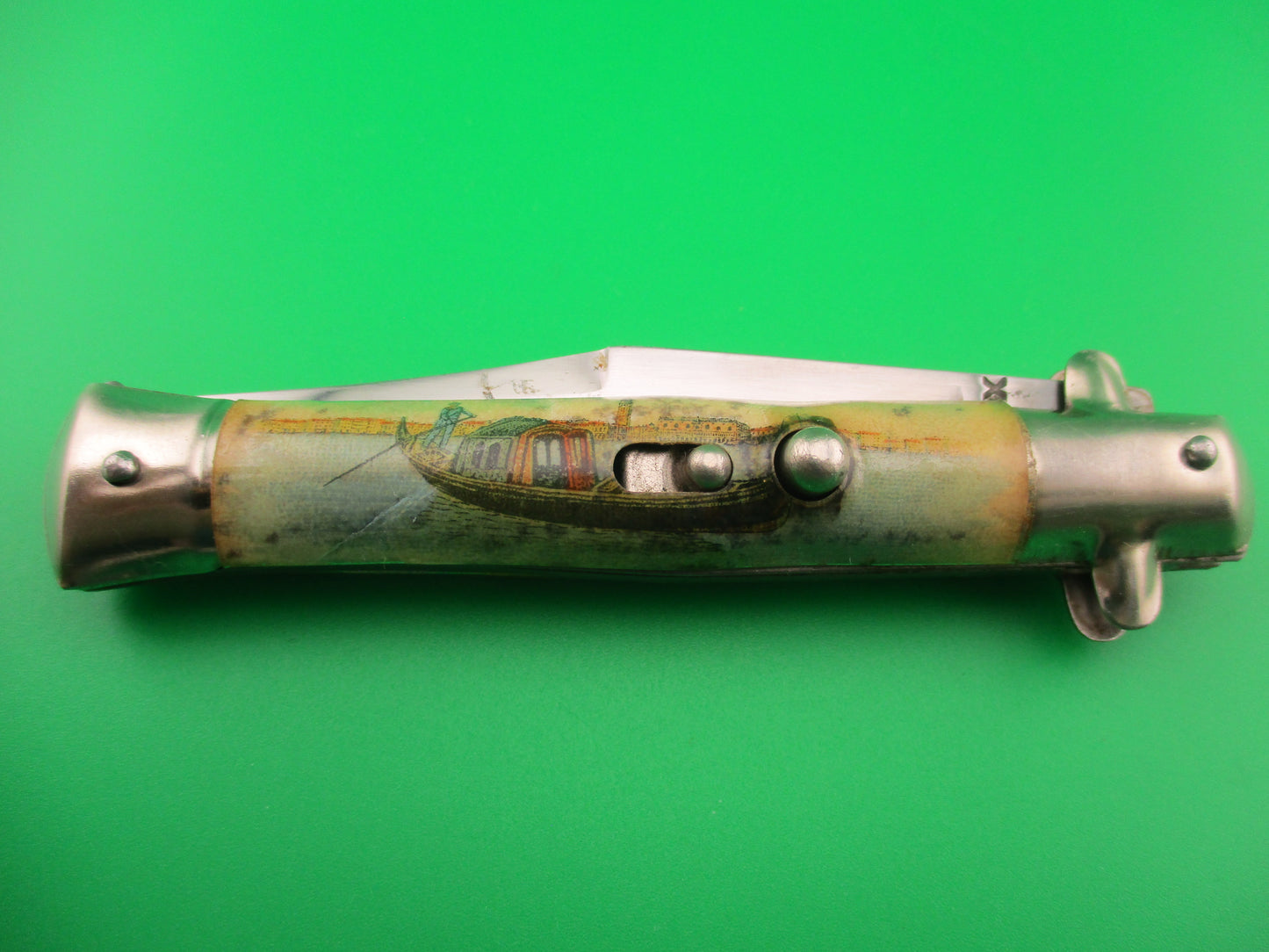 INOX 18cm Italian Tourist Venice Gondola switchblade knife