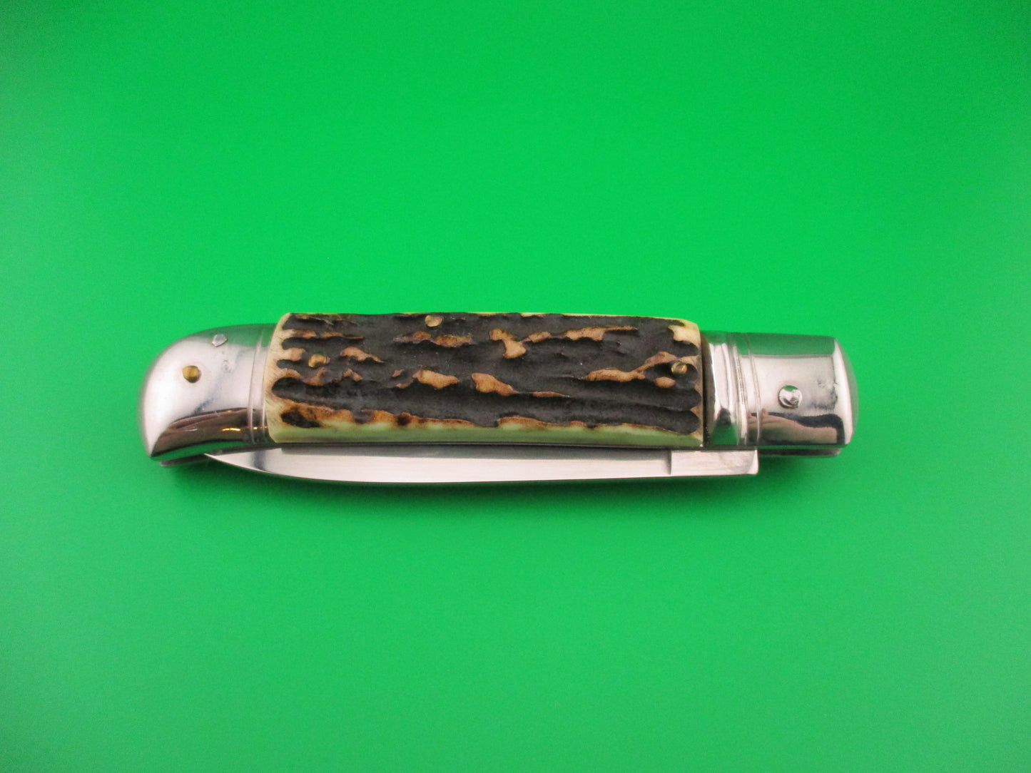 Rostfrei 20cm Italian Lever GOM Stag NOS automatic knife vintage 1980s