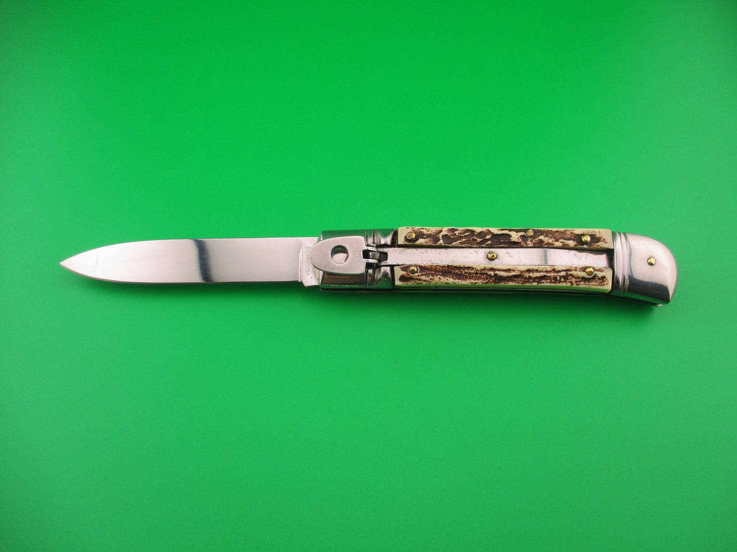 Rostfrei OTHELLO 20cm Italian Faux Stag lever vintage automatic knife
