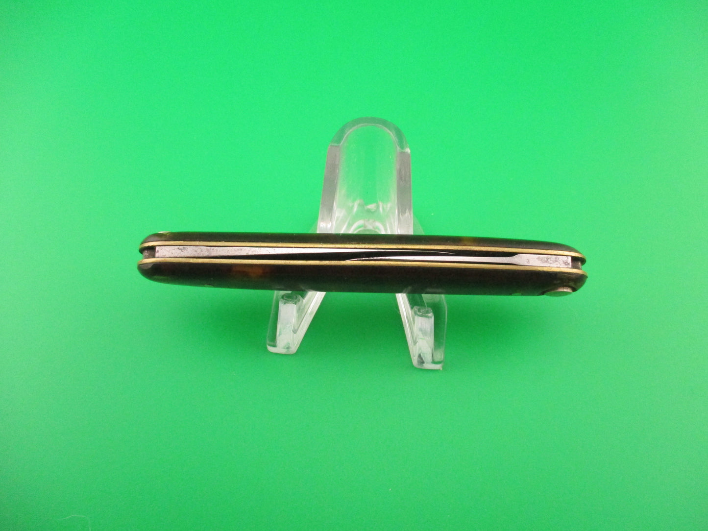 Press Button Knife Co #102 medium double Tortoise celluloid automatic knife Pat Applied For