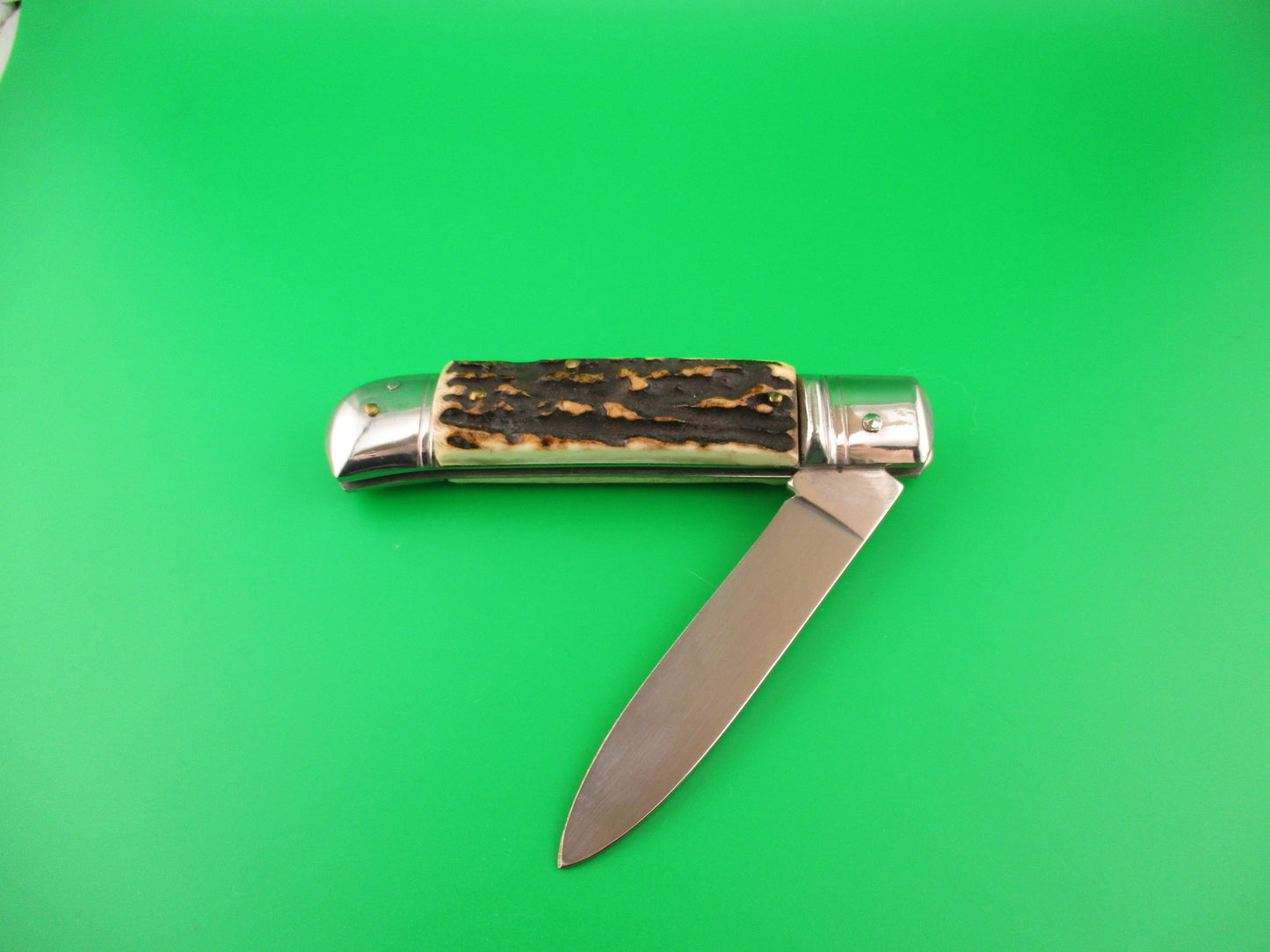 Rostfrei 20cm Italian Lever GOM Stag NOS automatic knife vintage 1980s