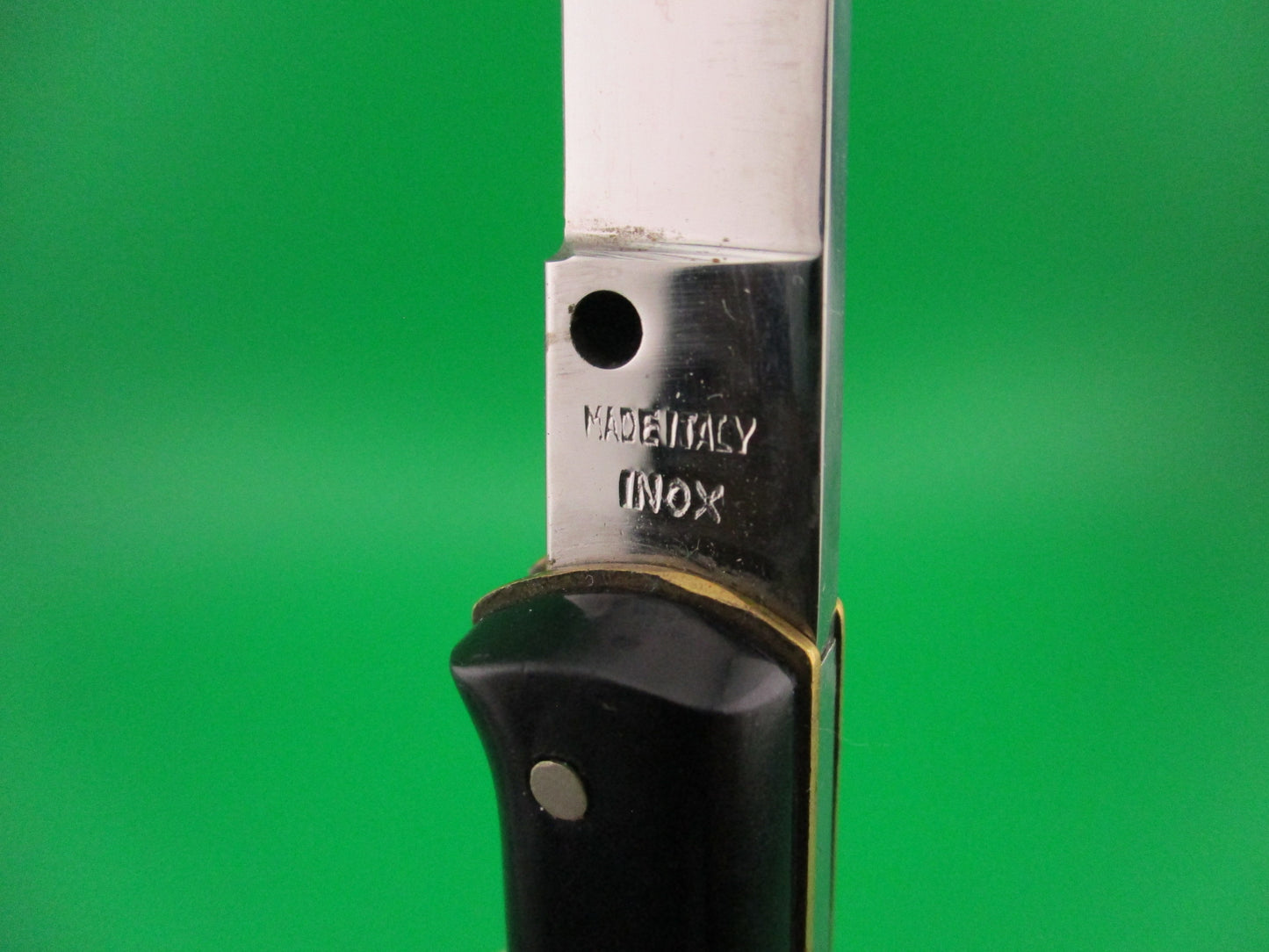 MADE ITALY INOX 21cm Italian Ackermannchen Style Black lockback automatic knife