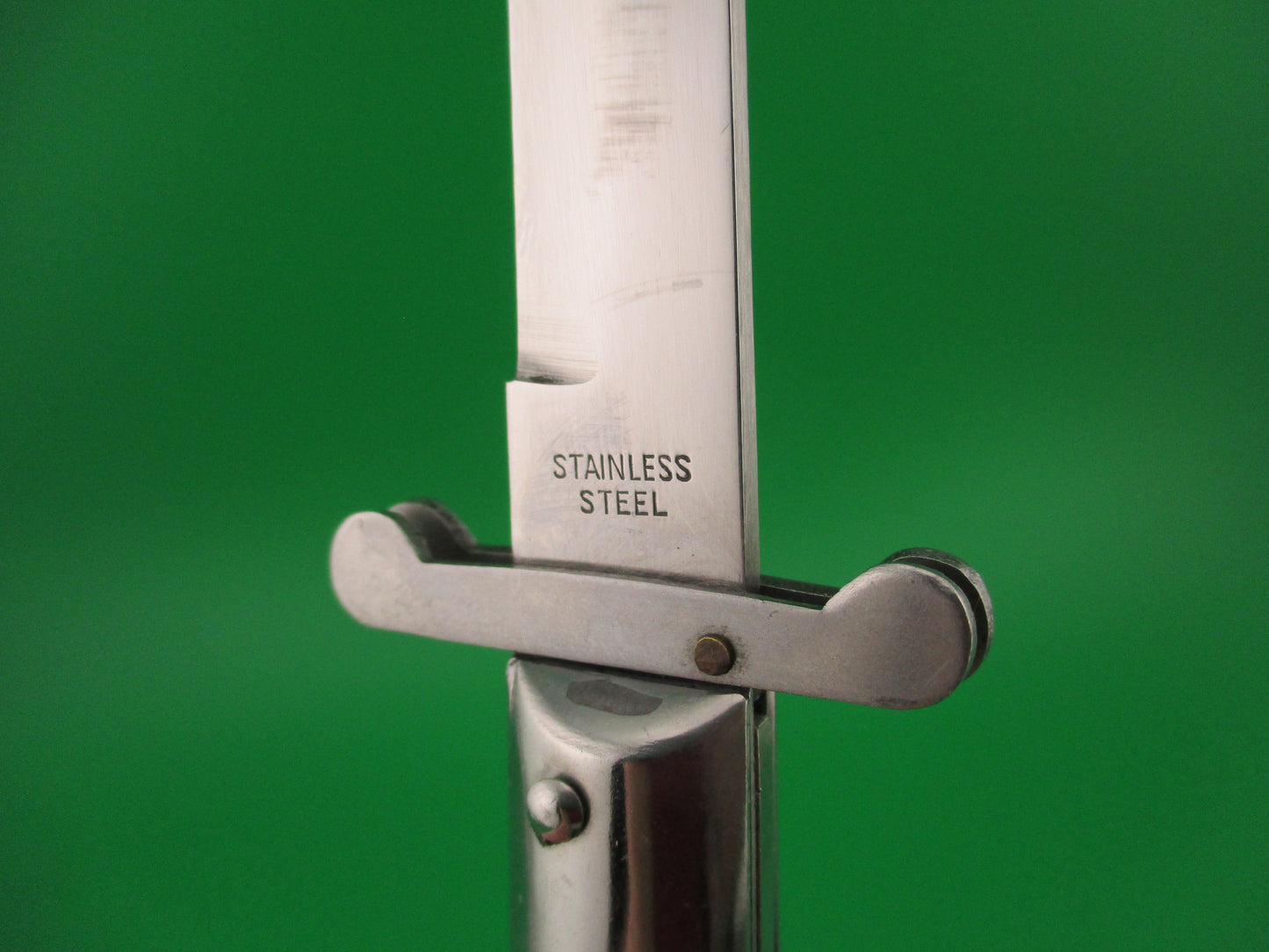 STAINLESS STEEL 22cm Rizzuto style vintage White Swing Guard switchblade knife
