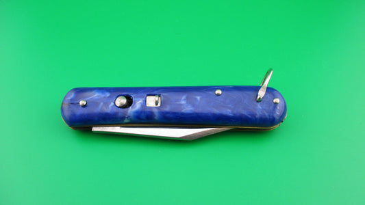 z Colonial PRONTO Fatjack Blue Swirl 1950s swirl switchblade knife