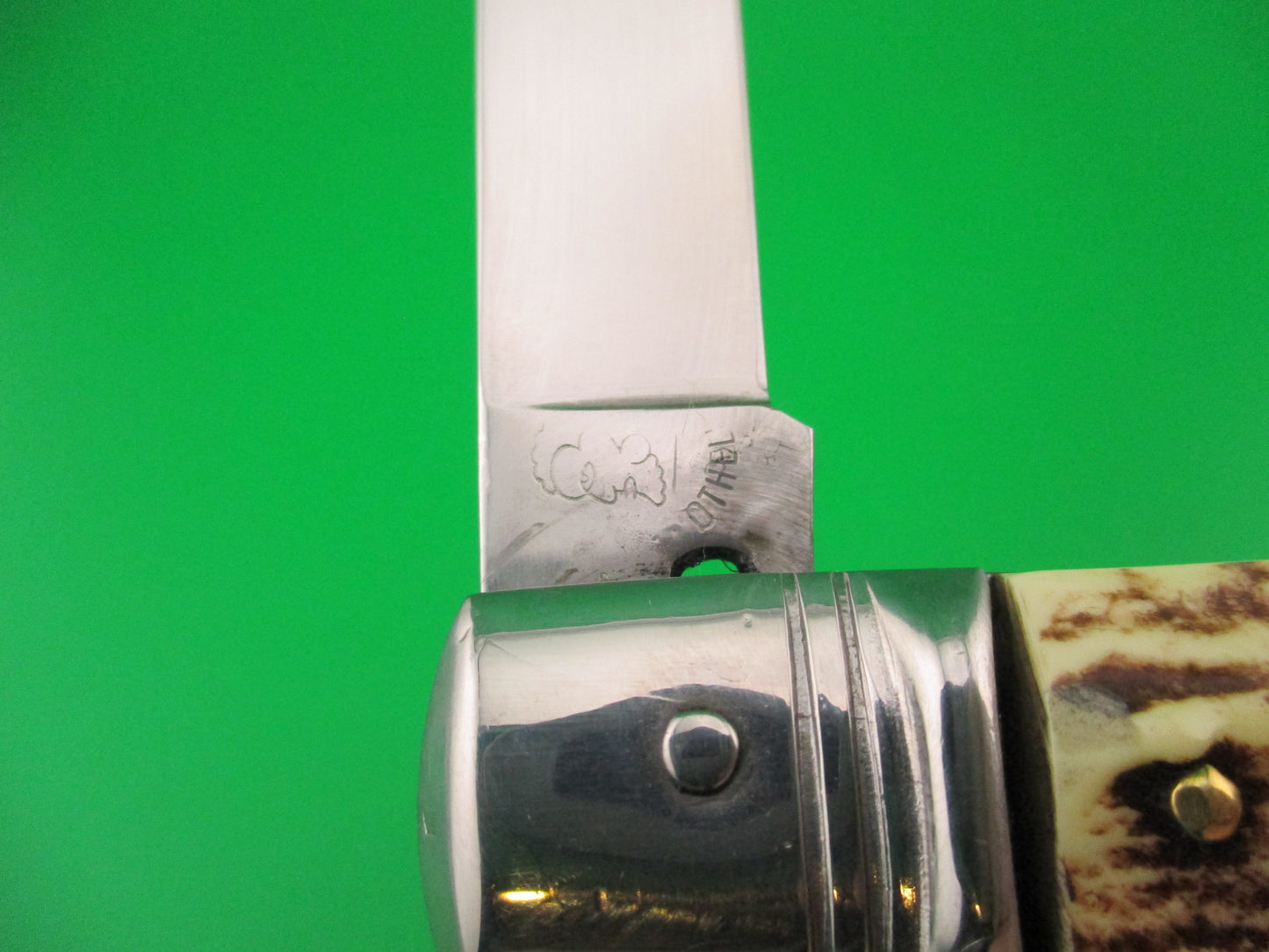 Rostfrei OTHELLO 20cm Italian Faux Stag lever vintage automatic knife