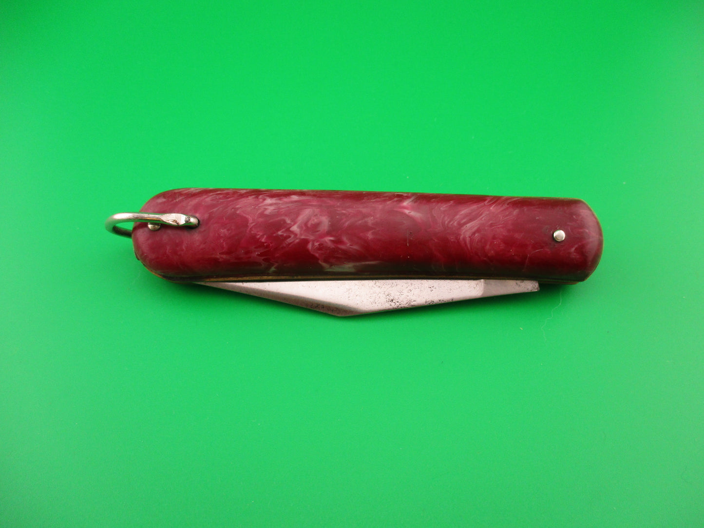 Colonial PRONTO #1900 Fatjack Maroon Swirl 1950s vintage switchblade knife