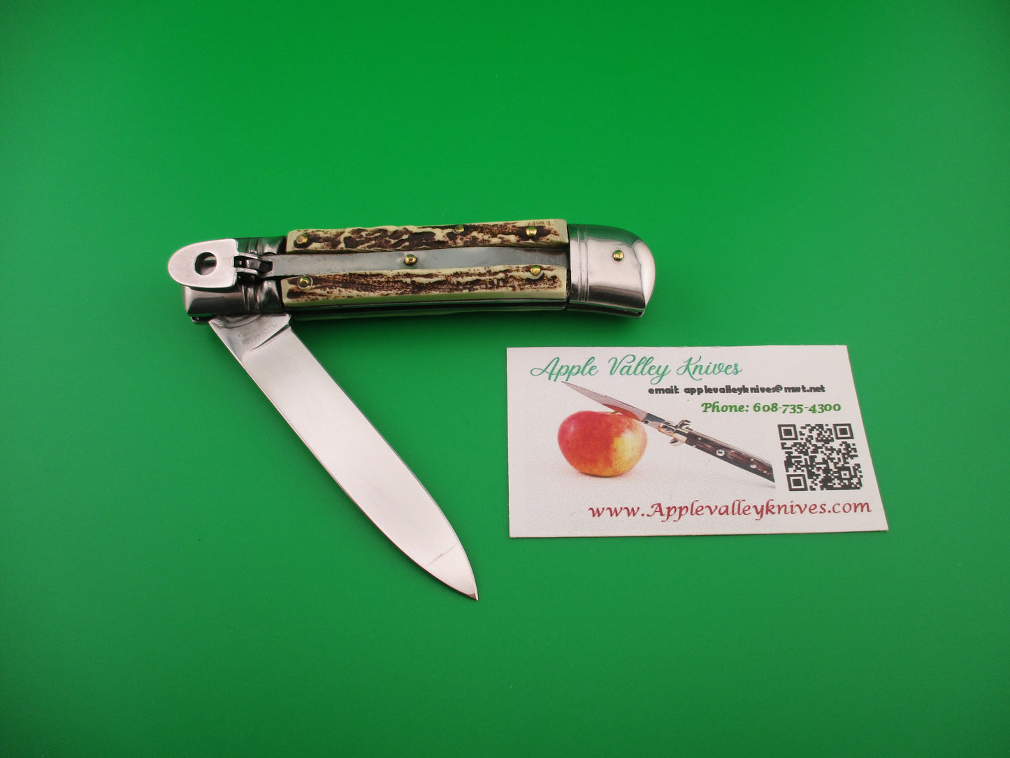 Rostfrei OTHELLO 20cm Italian Faux Stag lever vintage automatic knife