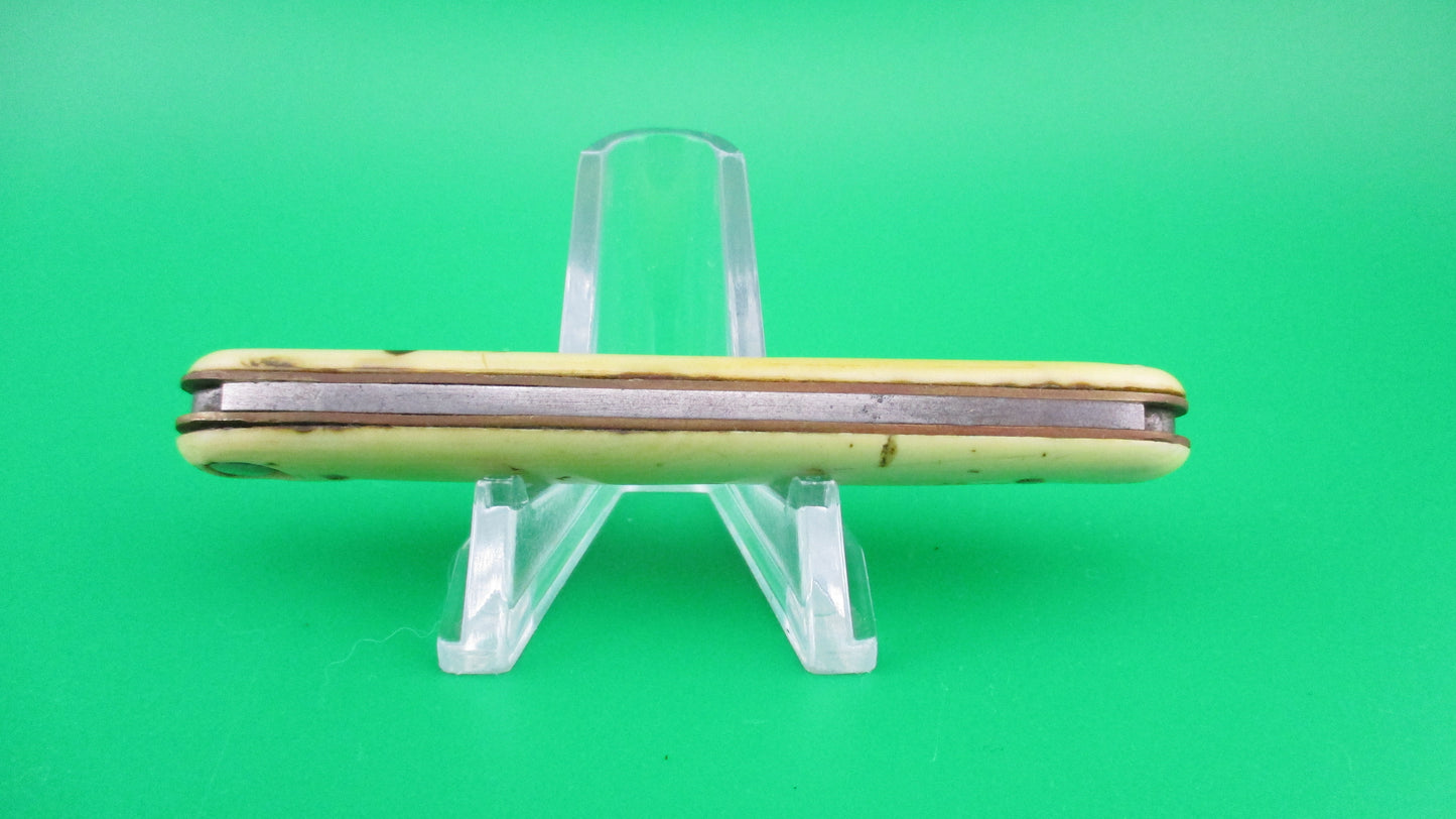 Press Button Knife Co medium double Ivory Celluloid Antique automatic knife