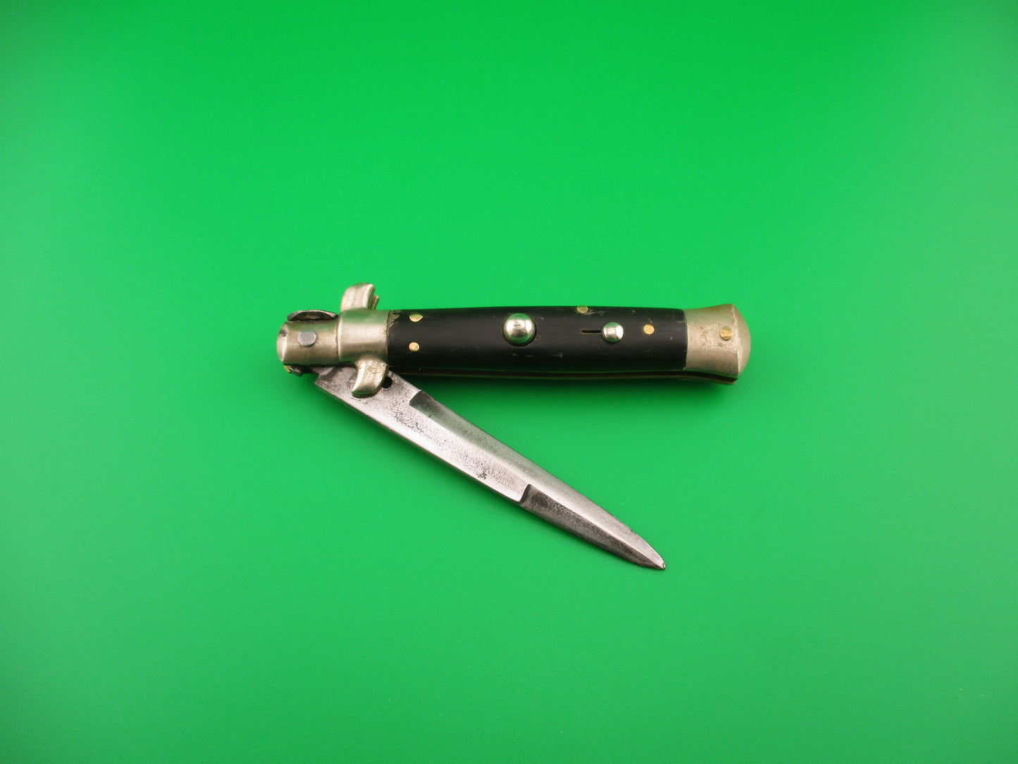 LATAMA ITALY 18cm Italian Picklock Vintage 1950s bayonet & horn automatic knife