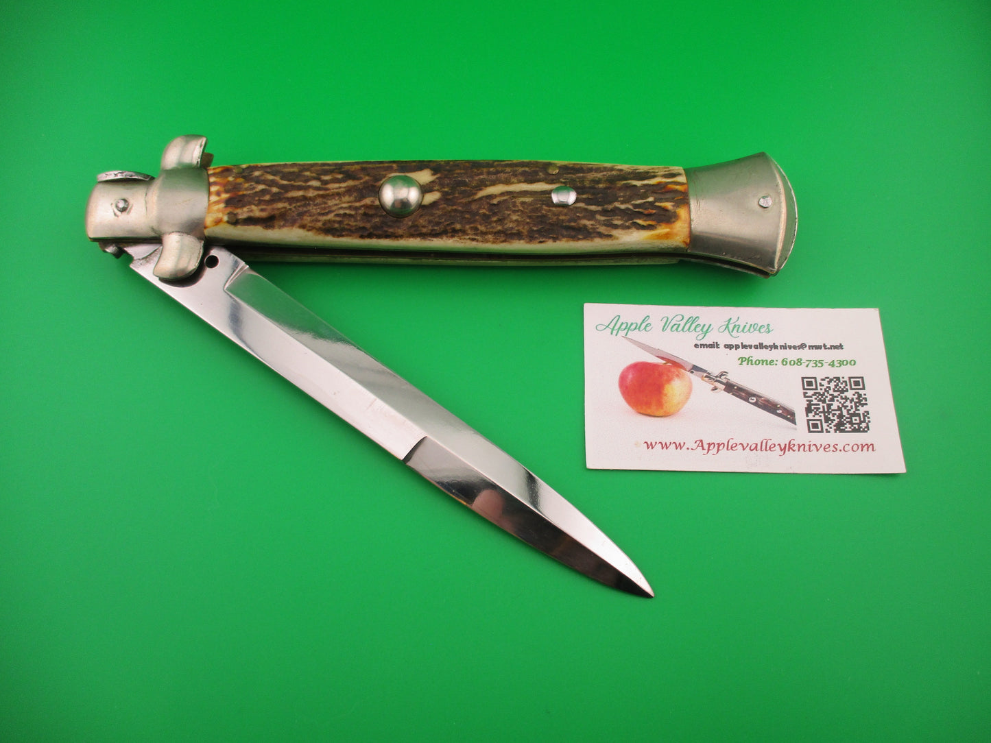 Sterile 38cm Italian Transitional Stiletto Stag 15 inch automatic knife
