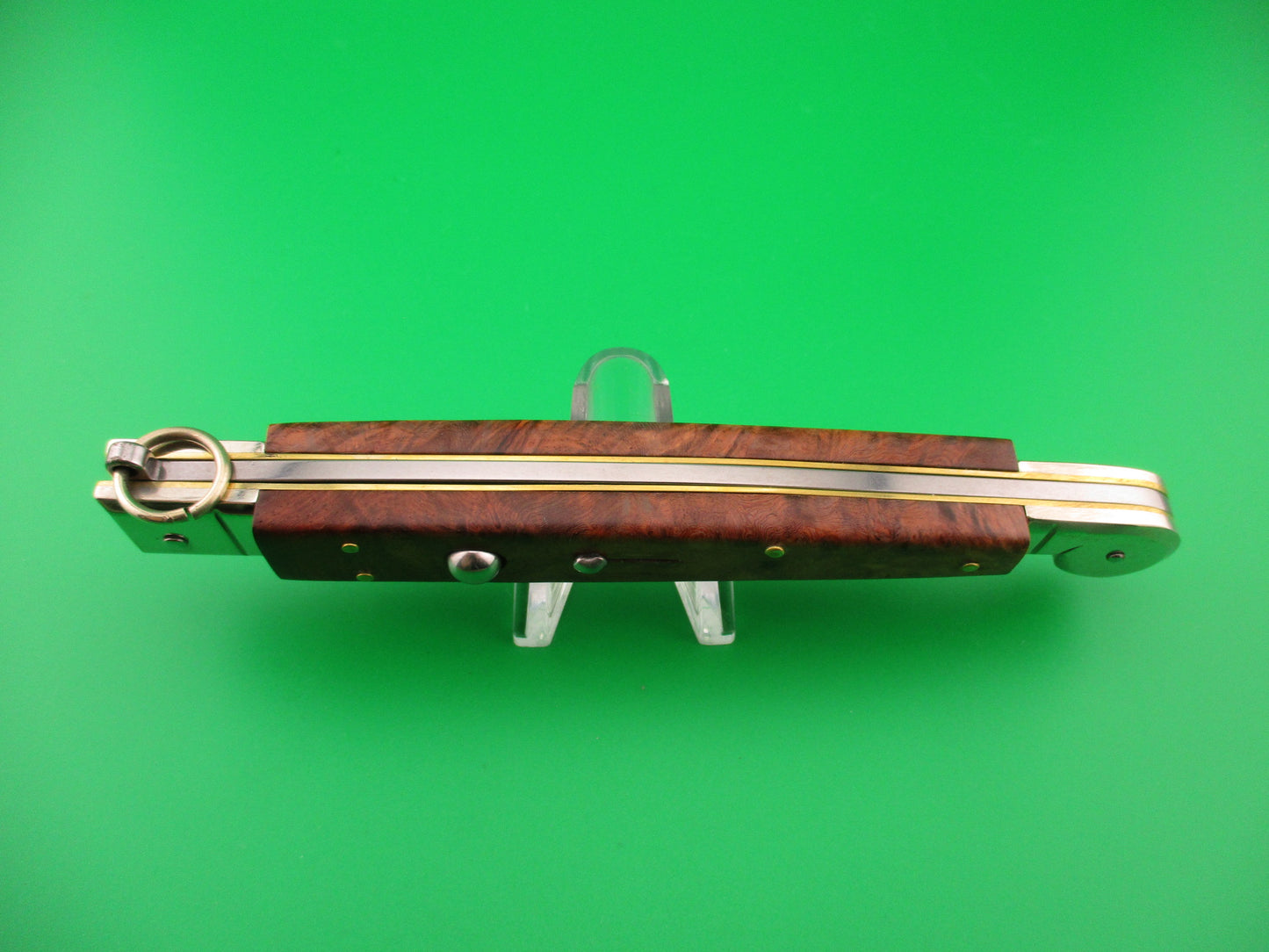 AGA CAMPOLIN 30cm Italian Sicilian Ring Pull Burl wood automatic knife