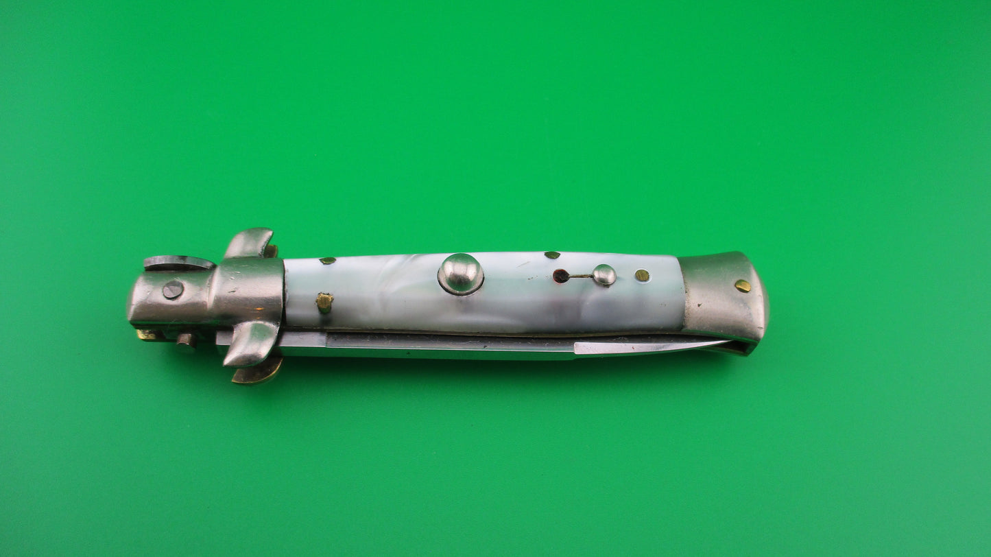z C JUL HERBERTZ IMPORT 18cm Italian Transitional Pearlex Stiletto switchblade NOS Red Dot