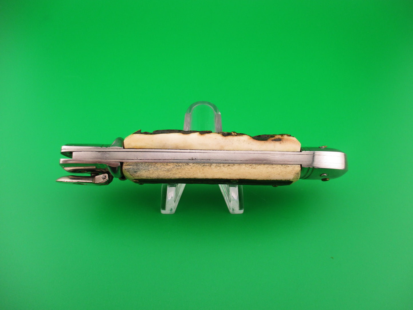 Rostfrei 20cm Italian Lever GOM Stag NOS automatic knife vintage 1980s
