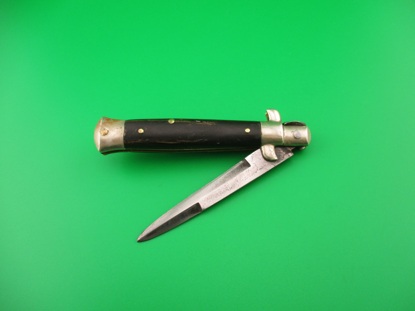 LATAMA ITALY 18cm Italian Picklock Vintage 1950s bayonet & horn automatic knife