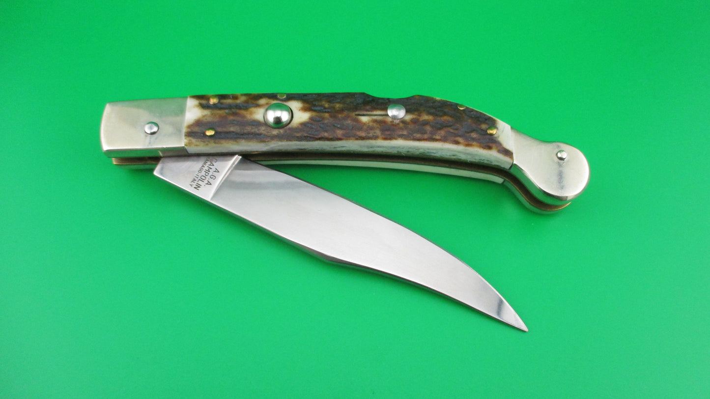 z AGA CAMPOLIN SAHARA 23cm Italian Stag automatic knife Limited Edition