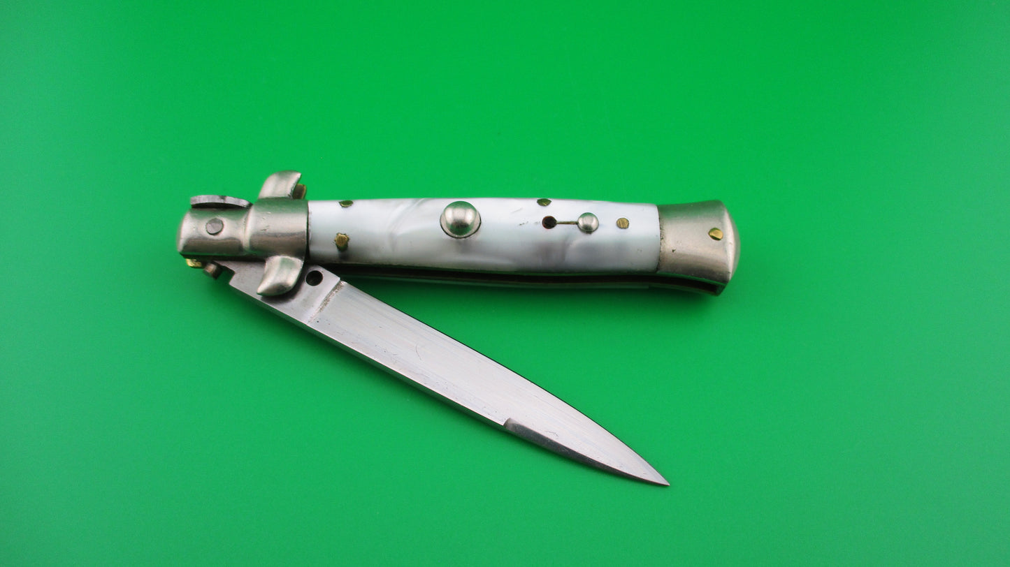 z C JUL HERBERTZ IMPORT 18cm Italian Transitional Pearlex Stiletto switchblade NOS Red Dot