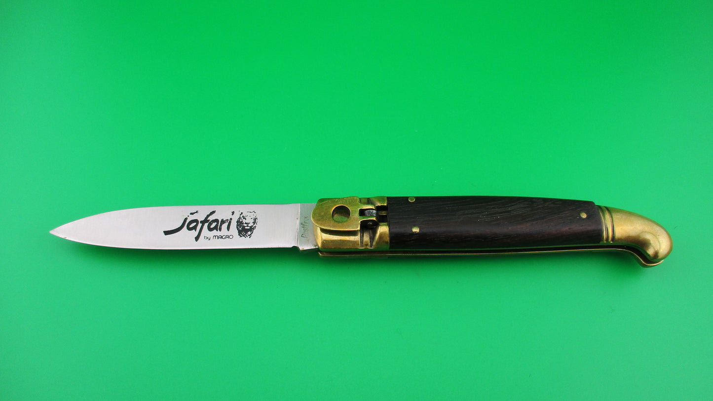 Safari by MAGRO Rostfrei 20cm Italian Birds Head Lever knife Brass Wood