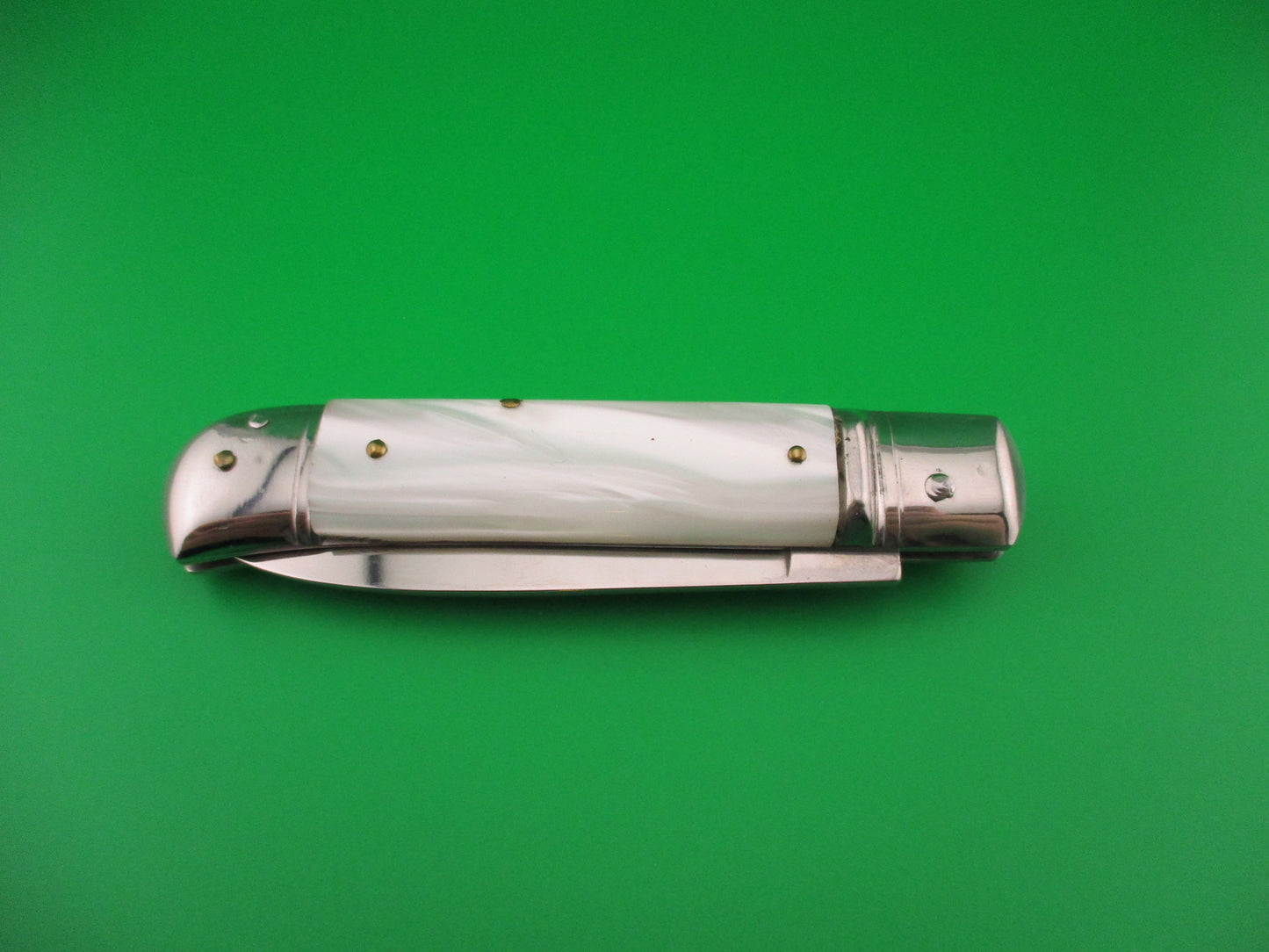 Rostfrei 20cm Italian Lever GOM Pearlex NOS automatic knife vintage 1980s