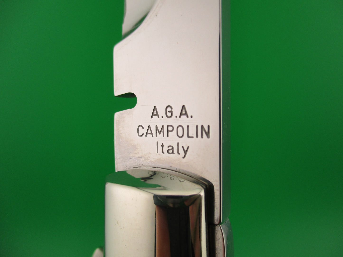AGA CAMPOLIN ITALY 29cm Italian BLACK WIDOW Stag Fulcrum release Square button knife