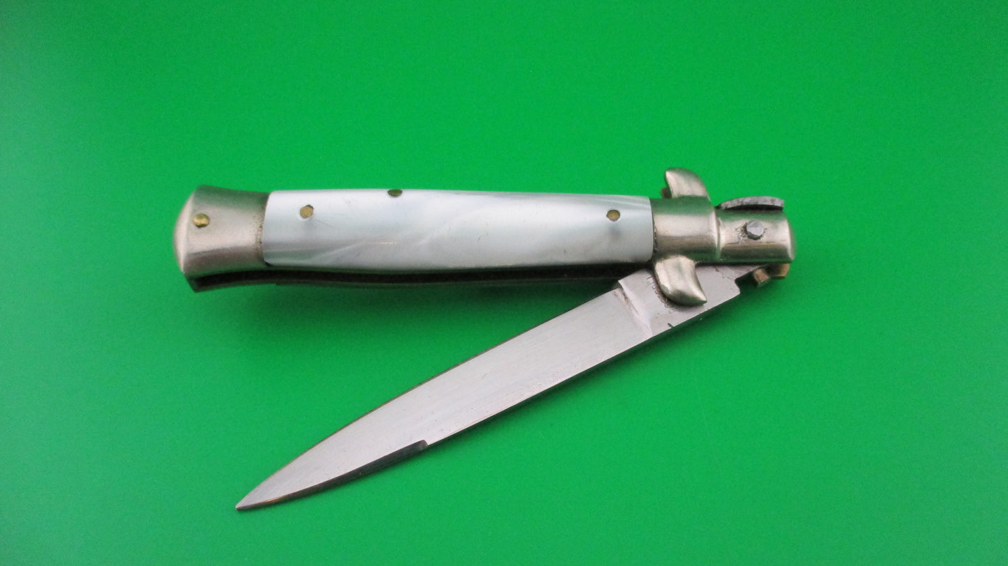 z C JUL HERBERTZ IMPORT 18cm Italian Transitional Pearlex Stiletto switchblade NOS Red Dot