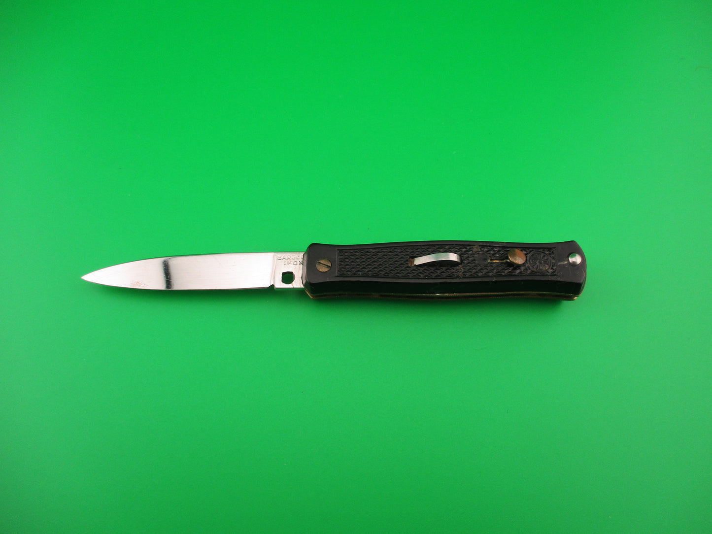 BARGEON INOX 14cm French Small Black Bobc vintage automatic knife