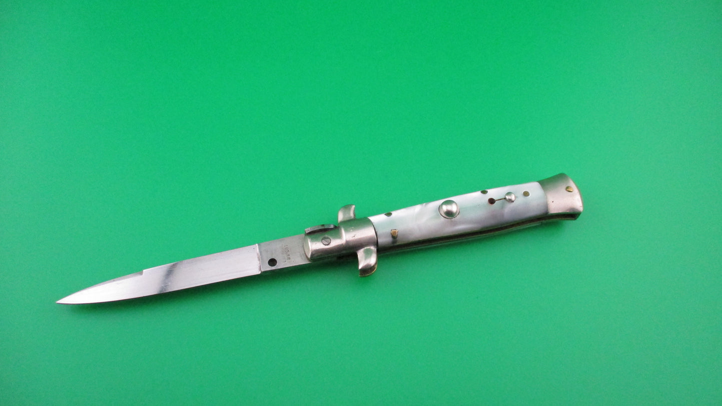 z C JUL HERBERTZ IMPORT 18cm Italian Transitional Pearlex Stiletto switchblade NOS Red Dot