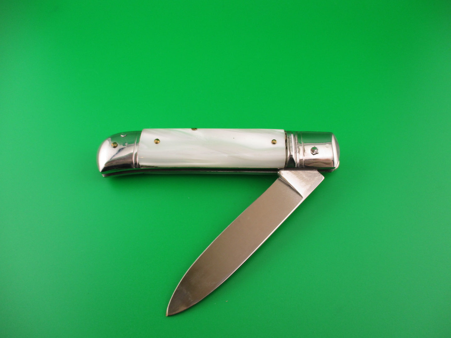 Rostfrei 20cm Italian Lever GOM Pearlex NOS automatic knife vintage 1980s