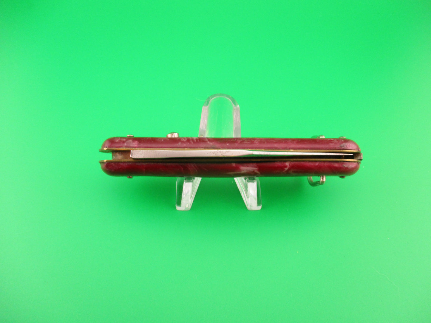 Colonial PRONTO #1900 Fatjack Maroon Swirl 1950s vintage switchblade knife