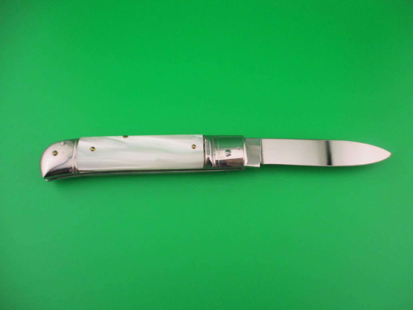 Rostfrei 20cm Italian Lever GOM Pearlex NOS automatic knife vintage 1980s