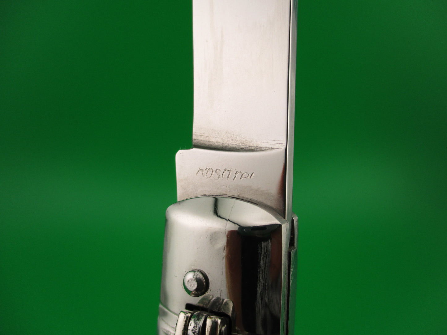 Rostfrei 20cm Italian Lever GOM Pearlex NOS automatic knife vintage 1980s
