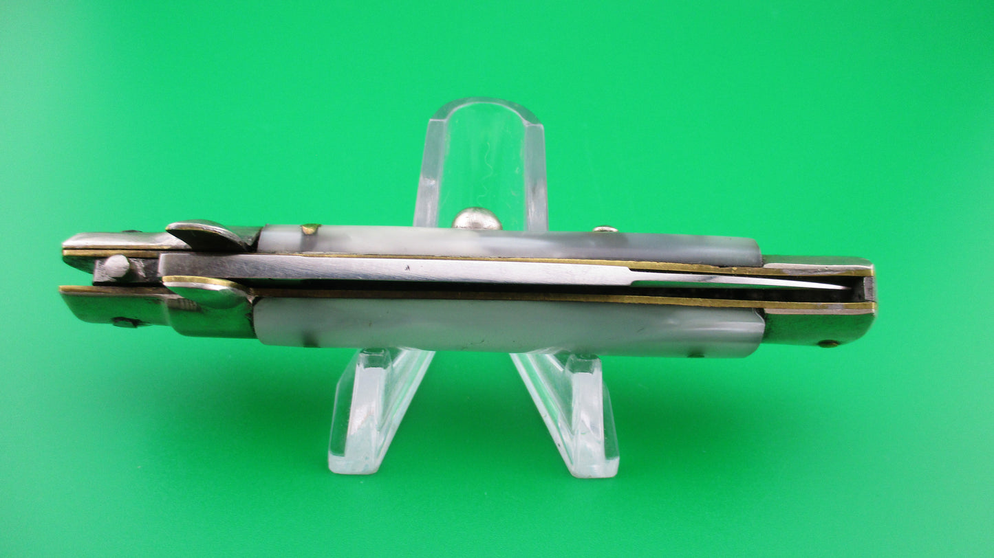 z C JUL HERBERTZ IMPORT 18cm Italian Transitional Pearlex Stiletto switchblade NOS Red Dot