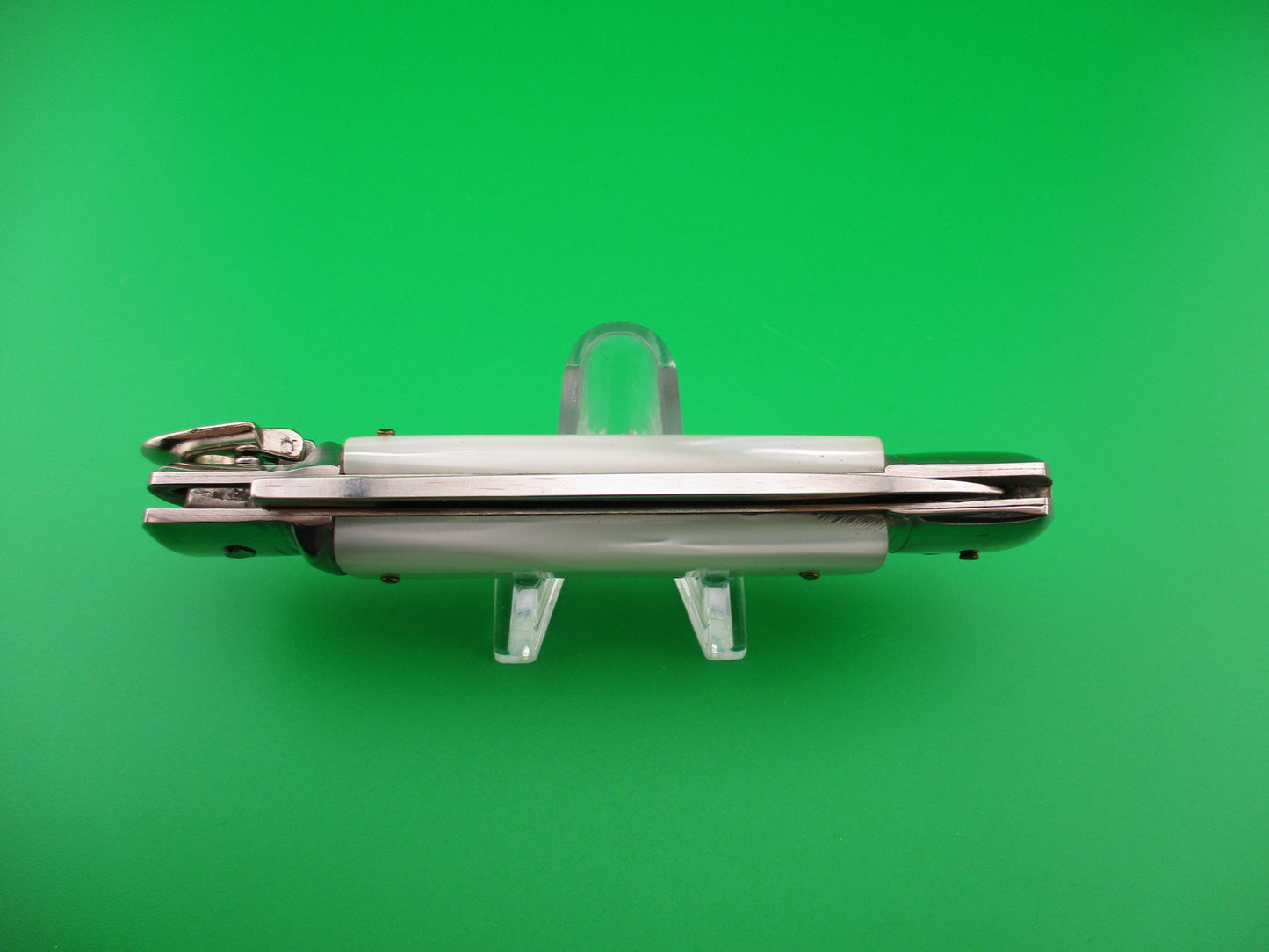 Rostfrei 20cm Italian Lever GOM Pearlex NOS automatic knife vintage 1980s