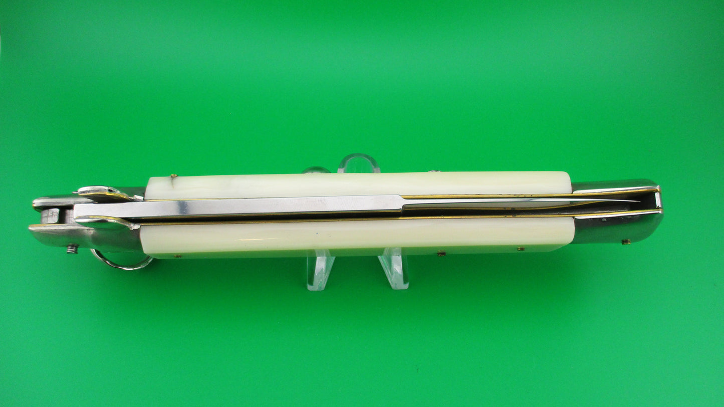 z Italian 38cm Ring pull Stiletto automatic knife vintage White sterile