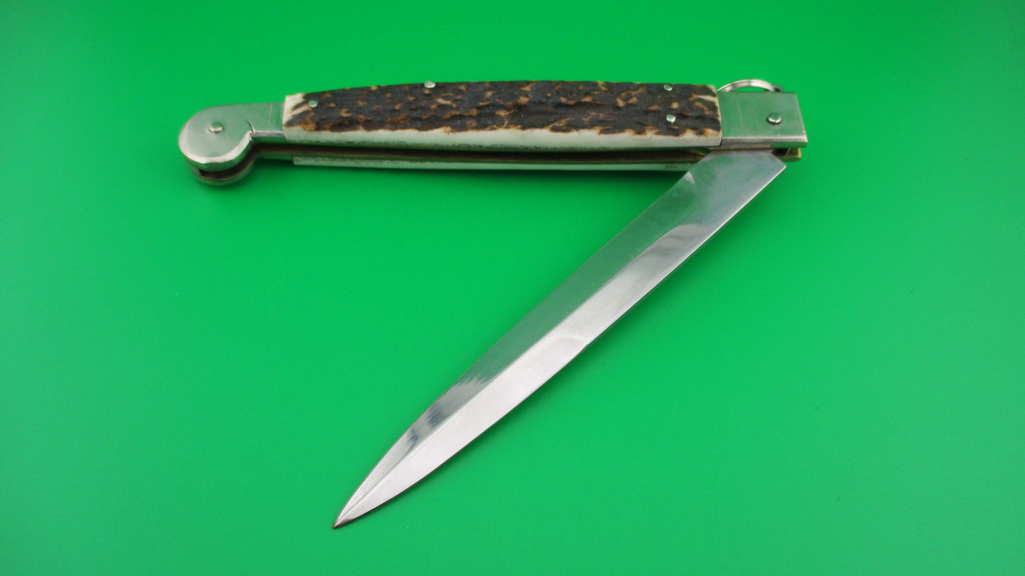 AGA CAMPOLIN 30cm Sicilian Ring Pull Stag automatic knife