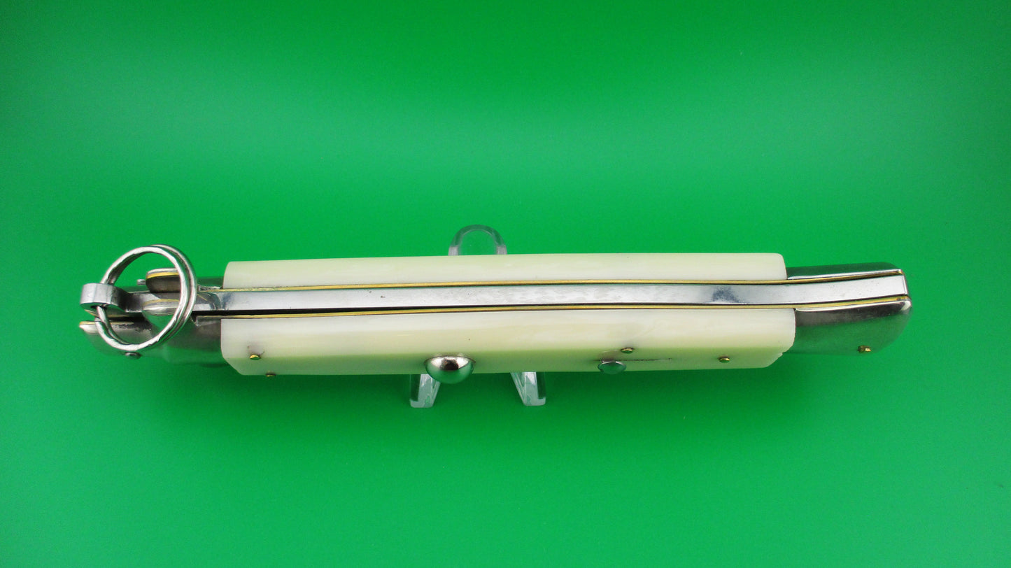 z Italian 38cm Ring pull Stiletto automatic knife vintage White sterile