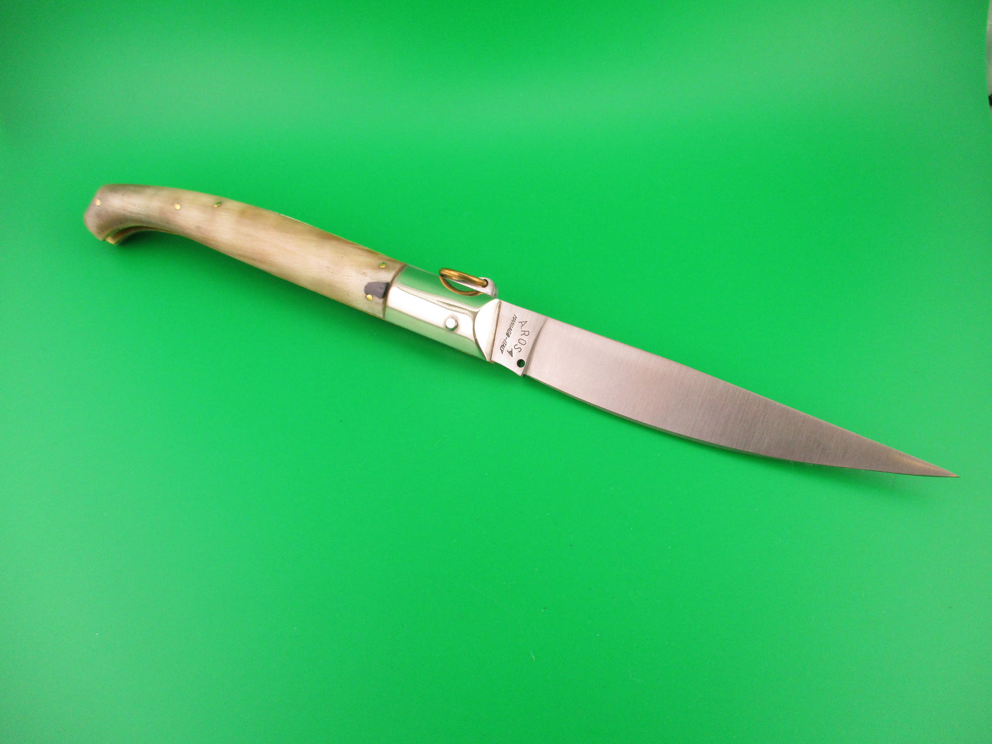 AROSA MANIAGO ITALY D.M. 27cm Italian Pattada Ring pull automatic knife