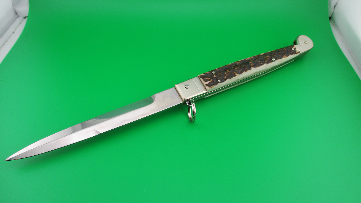 AGA CAMPOLIN 30cm Sicilian Ring Pull Stag automatic knife