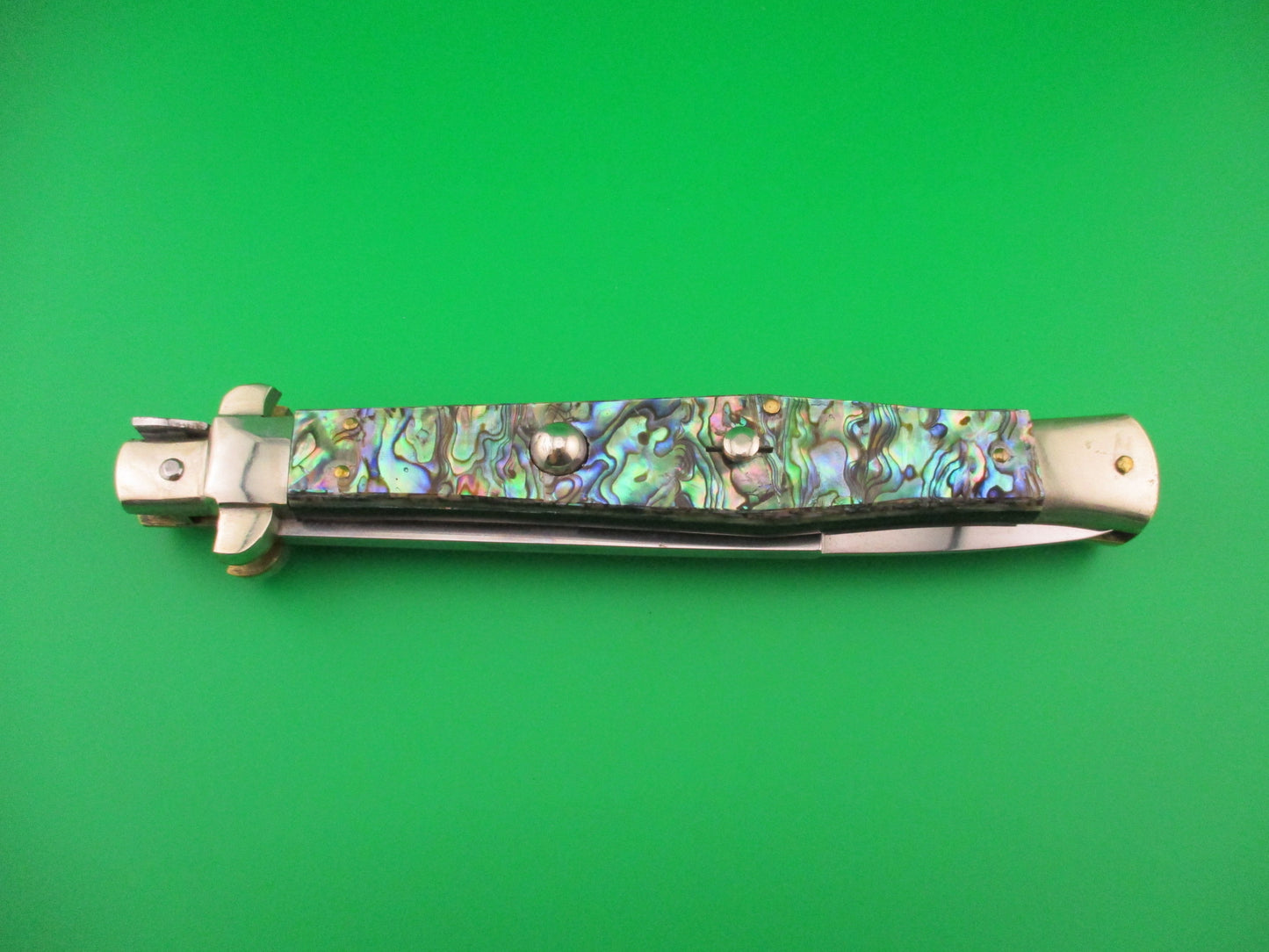 RENZO PASCOTTO 35cm Italian Picklock Flatguard Abalone automatic knife