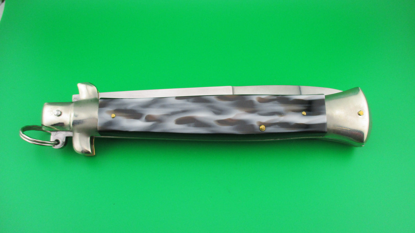 z Italian 38cm Ring pull Stiletto automatic knife vintage Imitation horn