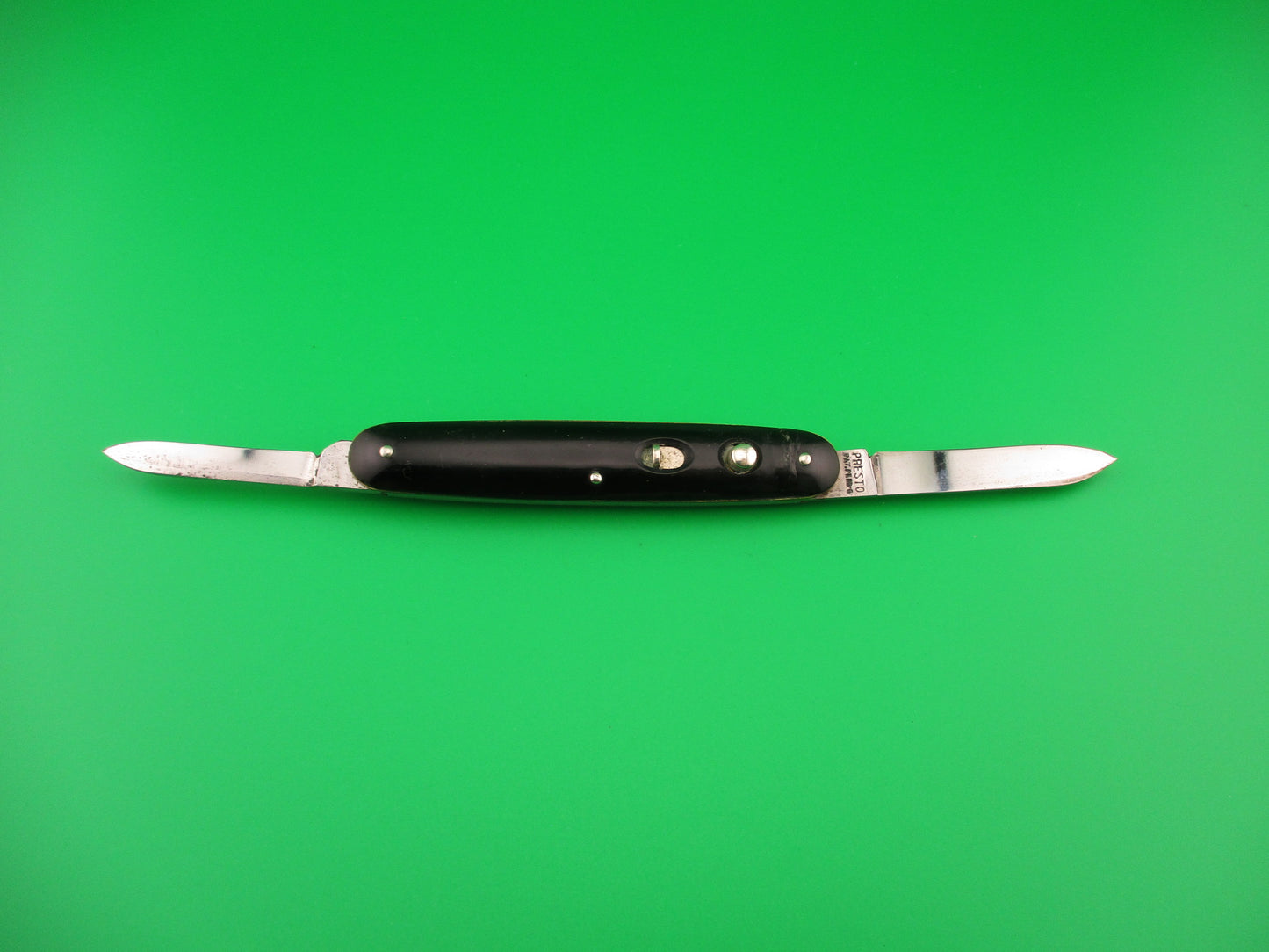 PRESTO Double Black Etched Advertising Vintage automatic knife