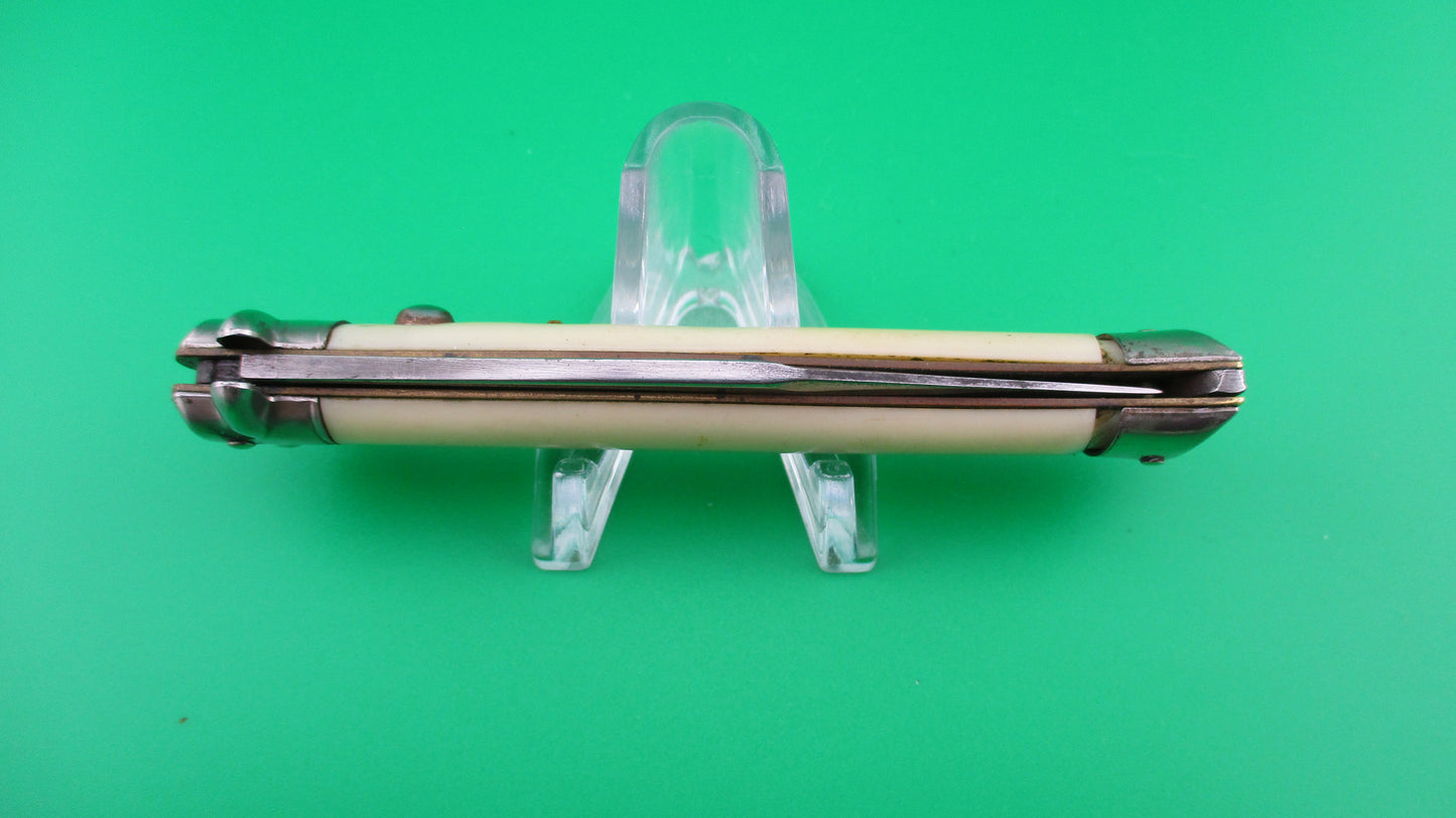 z COLONIAL SHUR-SNAP Fishtail White late 50s Gen 4 bowtie switchblade knife