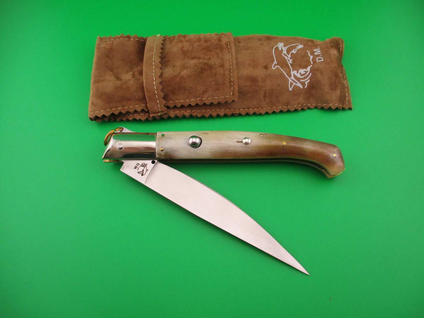 AROSA MANIAGO ITALY D.M. 27cm Italian Pattada Ring pull automatic knife