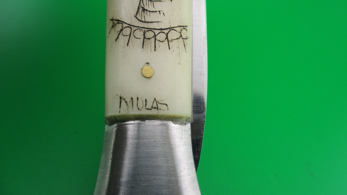 J INOX 28cm Italian Swivel bolster Scrimshaw Snake Cobra automatic knife MULAS