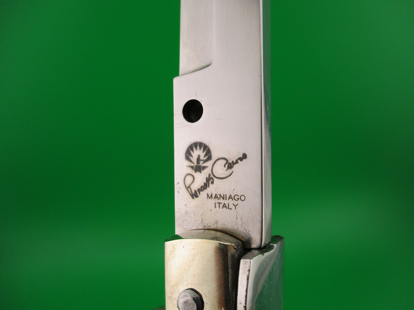 RENZO PASCOTTO 35cm Italian Picklock Flatguard Abalone automatic knife