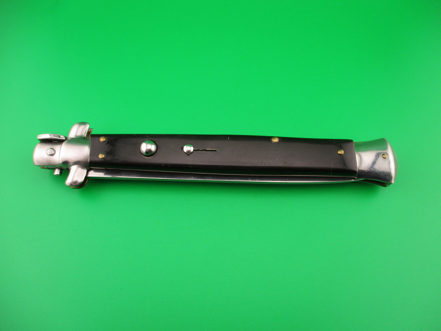 FRANK B ITALY 33cm Italian Stiletto swivel bolster Black automatic knife