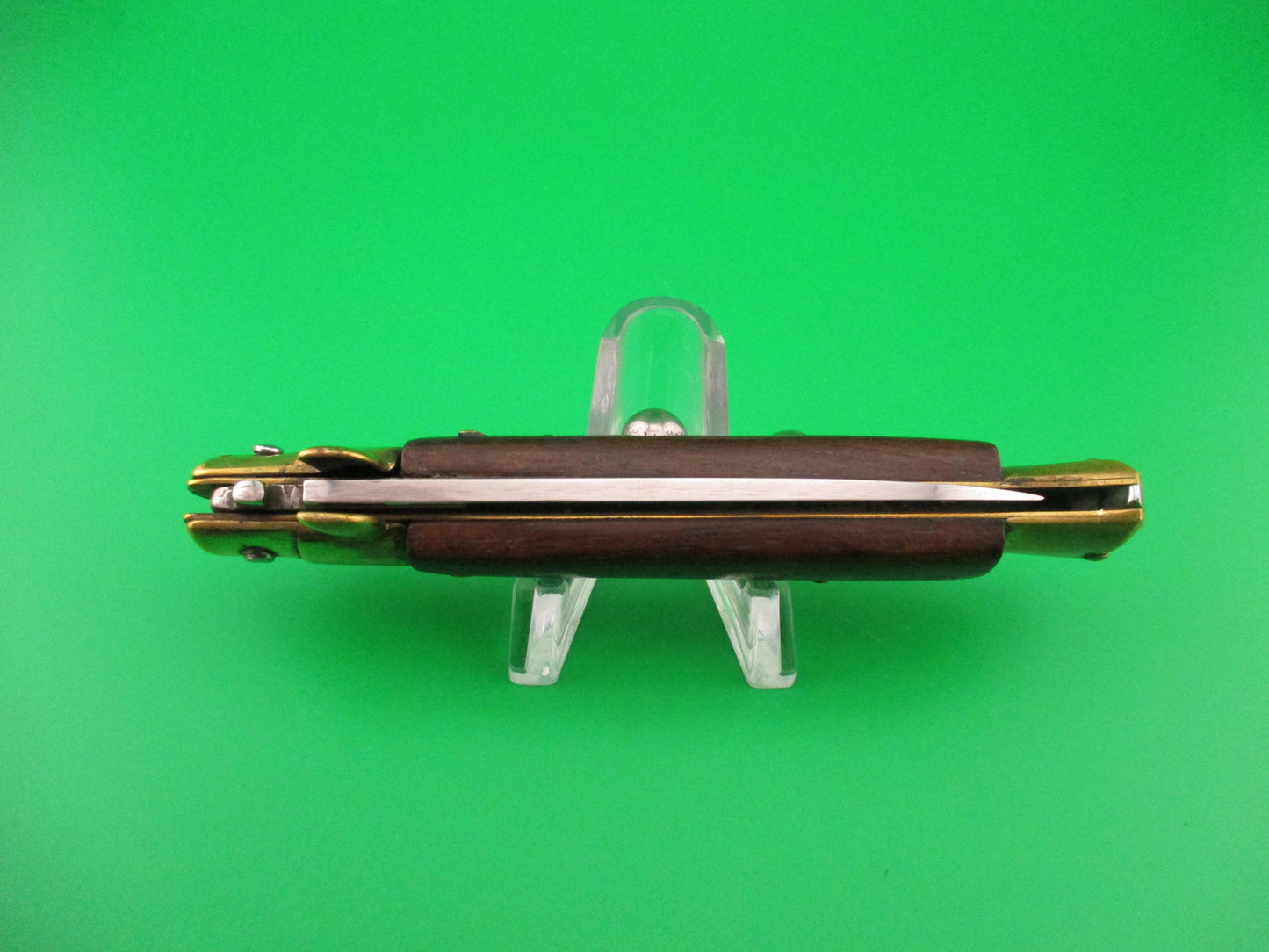 Sterile 19cm Italian Stiletto Wood Brass Star vintage automatic knife